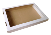 Ablakos (fóliás) süteményes doboz (285x205x40 mm) átlátszó fóliás (ablakos), süteményes doboz, fedeles önzáródós hullámkarton süteményes doboz

Felhasználás: sütemények tárolására, szállítására alkalmas hullámkarton doboz

Méret: 285 x 205 x 40 (mm) - hullámkarton süteményes doboz

Anyag: mikrohullám karton papír
Színek: 
alap: barna, fehér
színes: bordó, fekete, kék, zöld