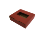 színes dobozok - Színes kis méretű önzáró, ablakos (fólia nélkül) tároló doboz (85x82x23 mm)