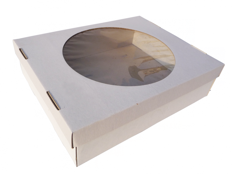 Ablakos (fóliás) süteményes doboz (300x250x80 mm) átlátszó fóliás tetejű, süteményes hullámkarton doboz

Felhasználás: sütemények, rétesek, torta szeletek tárolására alkalmas fóliás tetejű hullámkarton doboz. 

Méretek: 300 x 250 x 80 mm - hullámkarton fóliás süteményes doboz

Anyag: mikrohullám karton papír
Színek: 
alap: barna, fehér
színes: bordó, fekete, kék, zöld

Felhasználás:
Ajánlott, lagzik, családi és céges összejövetelek során a sütemények tárolására, ill. az összejövetelek végén a megmaradt sütemények, torták szétosztására a vendégek között.
