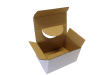 Kis méretű önzáró tároló doboz, tetején kikönnyítve (85x55x47 mm) Kis méretű, önzáródó, hullámkarton tároló doboz felnyitható tetővel, mely félkör alakban ki van könnyítve, egy kis nyílás számára, ha szükséges.
De a doboz ugyan úgy használható a perforáció feltépése nélkül is.

Felhasználás: 
Ajándéktárgyak, szerszámok, szerelvények, egyéb kisméretű tárgyak tárolására alkalmas közepes méretű önzáródó hullámkarton tároló doboz.

Méret: 85 x 55 x 47 mm - hullámkarton tároló doboz

Anyag: mikrohullám karton papír
Színek: 
alap: barna, fehér
színes: bordó, fekete, kék, zöld