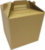 önzárós dobozok - Füles, négyzet alakú hullámkarton doboz (200x200x210 mm)